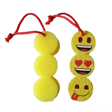 Emoji shaped body wash sponge